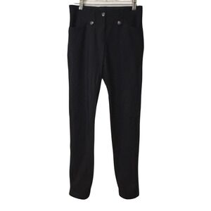 Anatomie Black Fleece Lined Travel Safari Pants Womens S Straight Fit Snaps